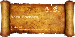 Verb Barbara névjegykártya